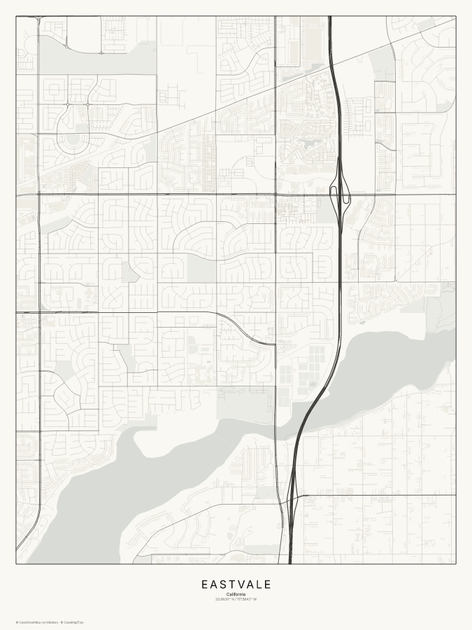 Eastvale map poster, classic style