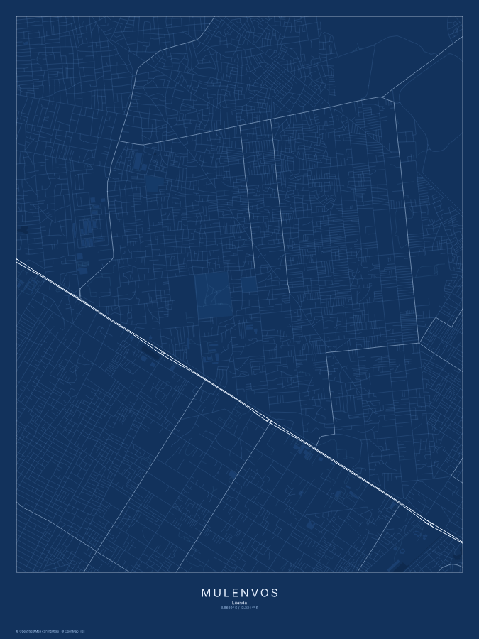 Mulenvos map poster, blueprint style