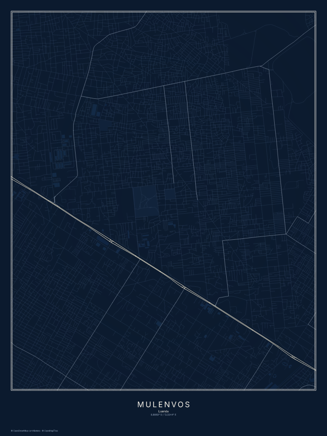 Mulenvos map poster, midnight style