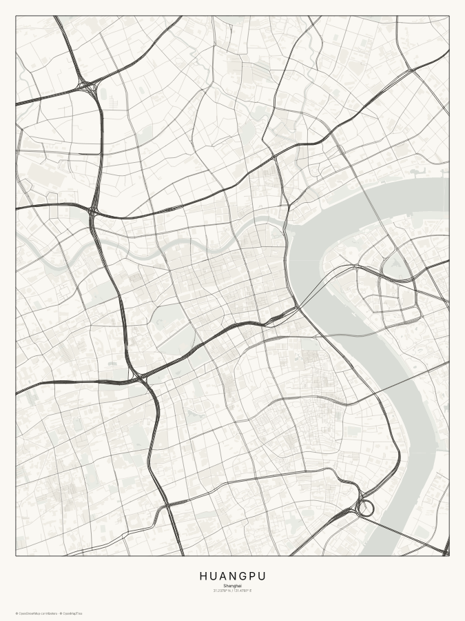 Huangpu map poster, classic style