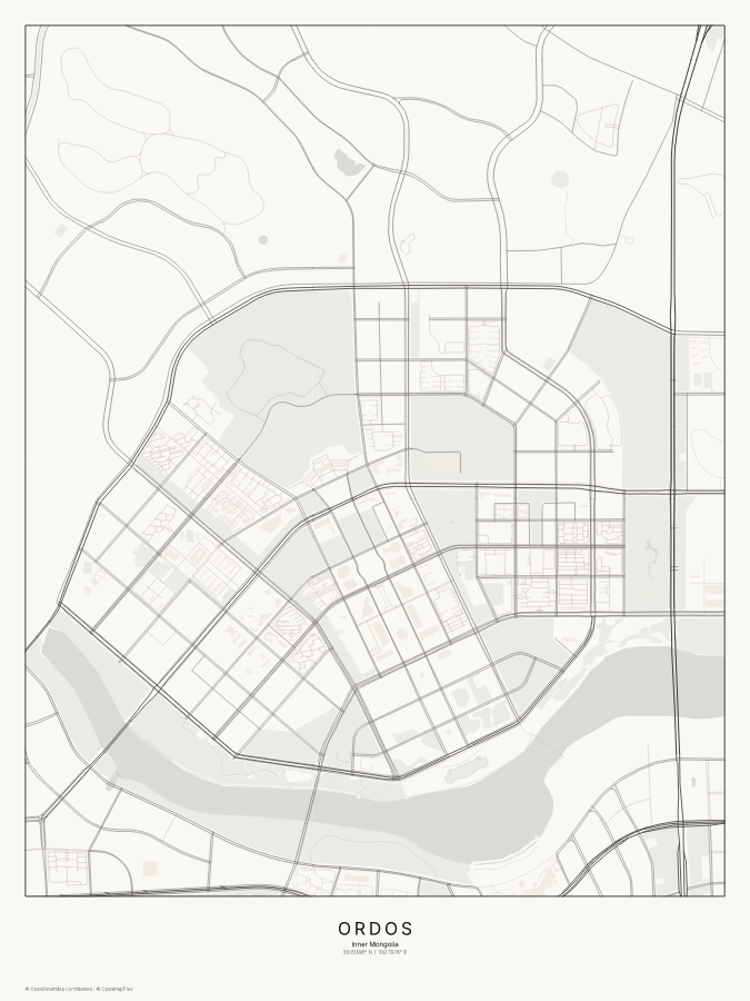 Ordos map poster, classic style