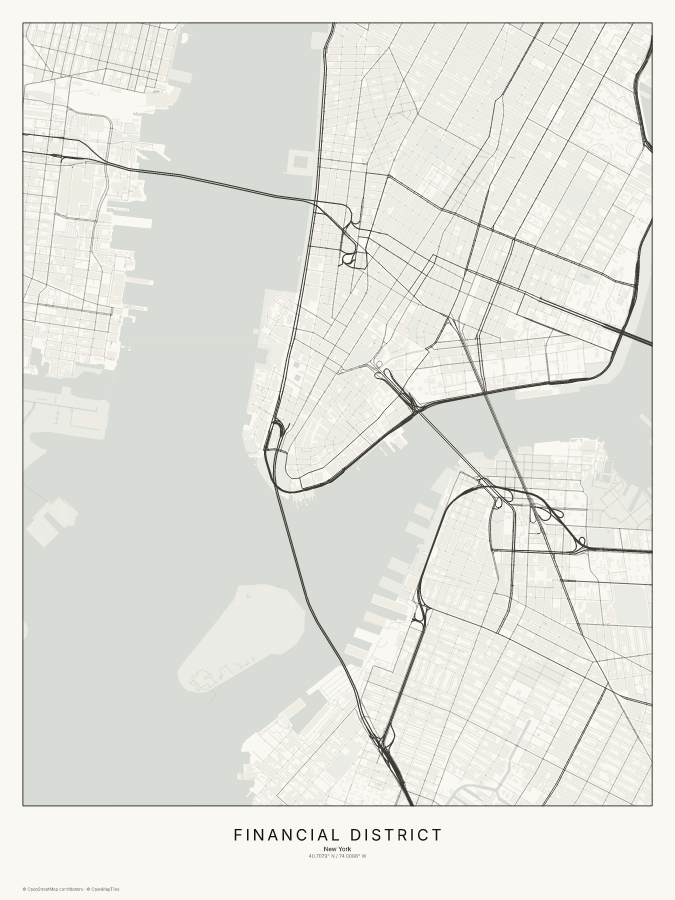 Financial District map poster, classic style