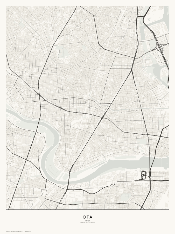 Ōta map poster, classic style