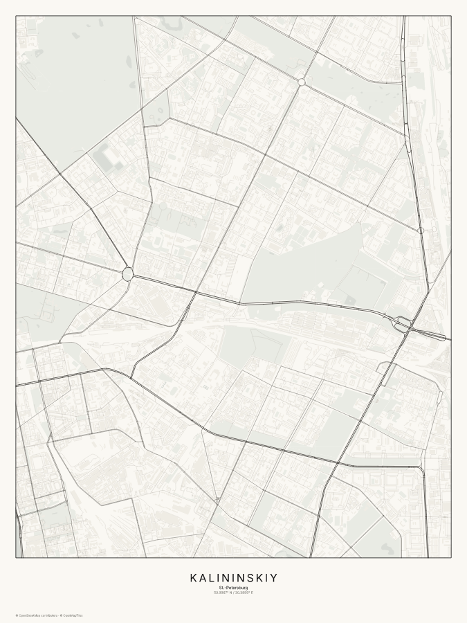 Kalininskiy map poster, classic style