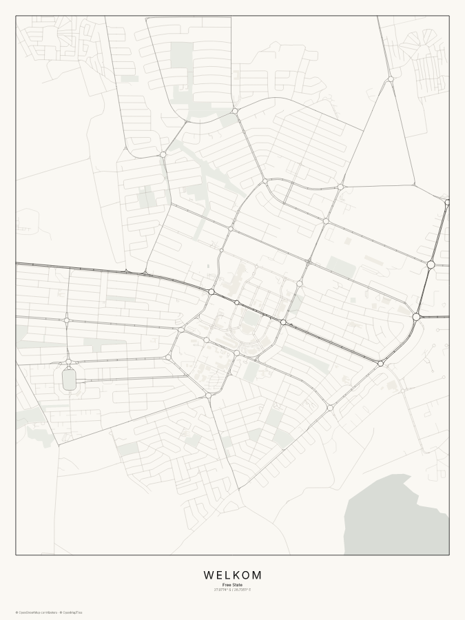 Welkom map poster, classic style