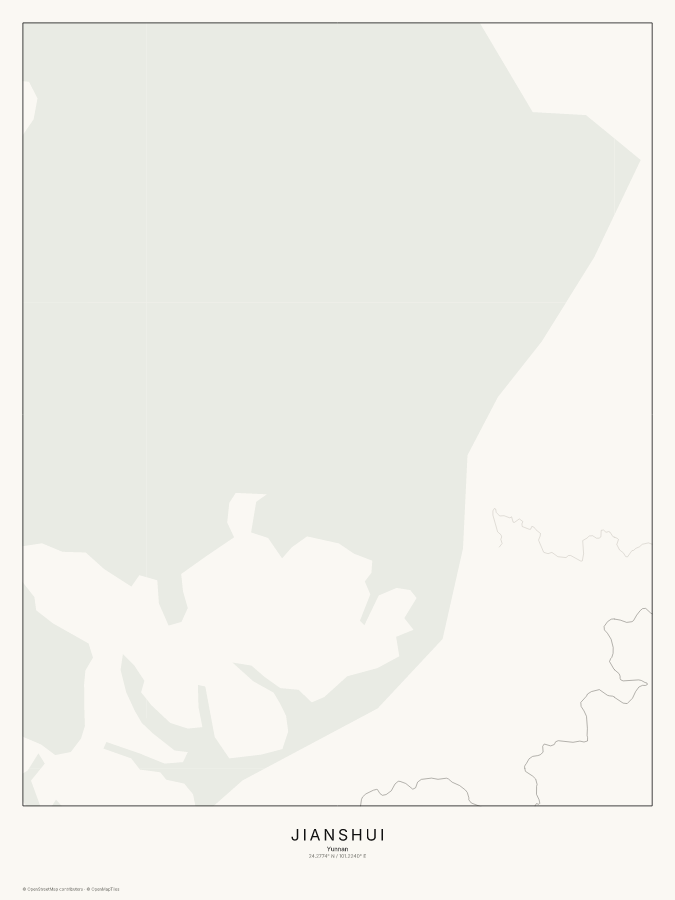 Jianshui map poster, classic style